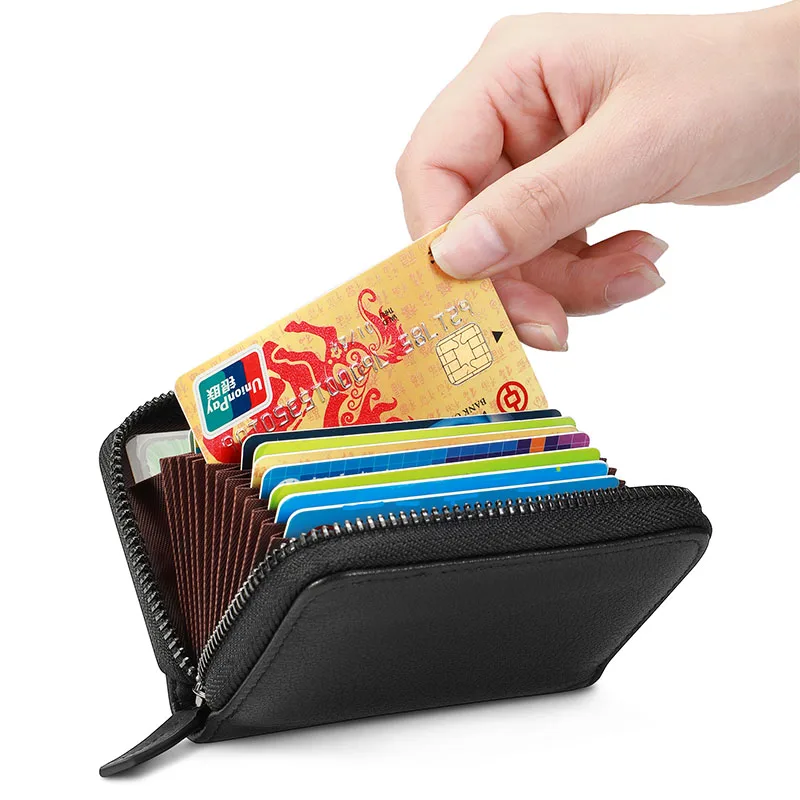 Кошелек NewBring из натуральной кожи Модный укороченный клатч бумажник с кармашком