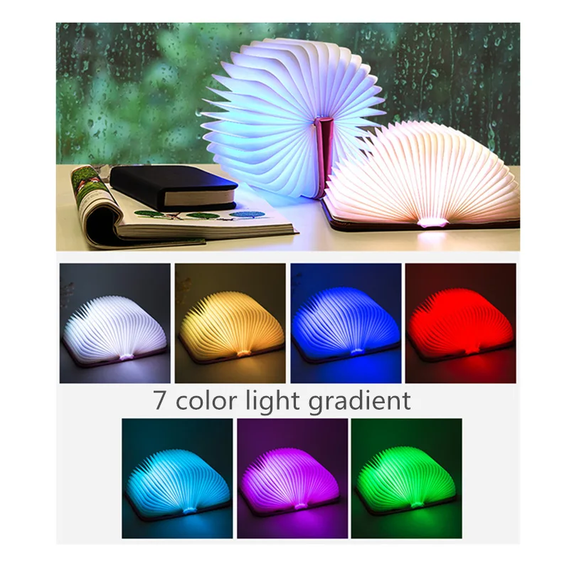 СВЕТОДИОДНЫЙ ночник в виде книги 7 цветов Складной флип-светильник