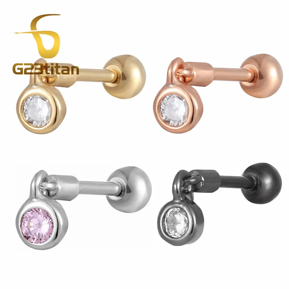 G23titan модные женские аксессуары Tragus серьги кулон 16 г Пирсинг из нержавеющей стали