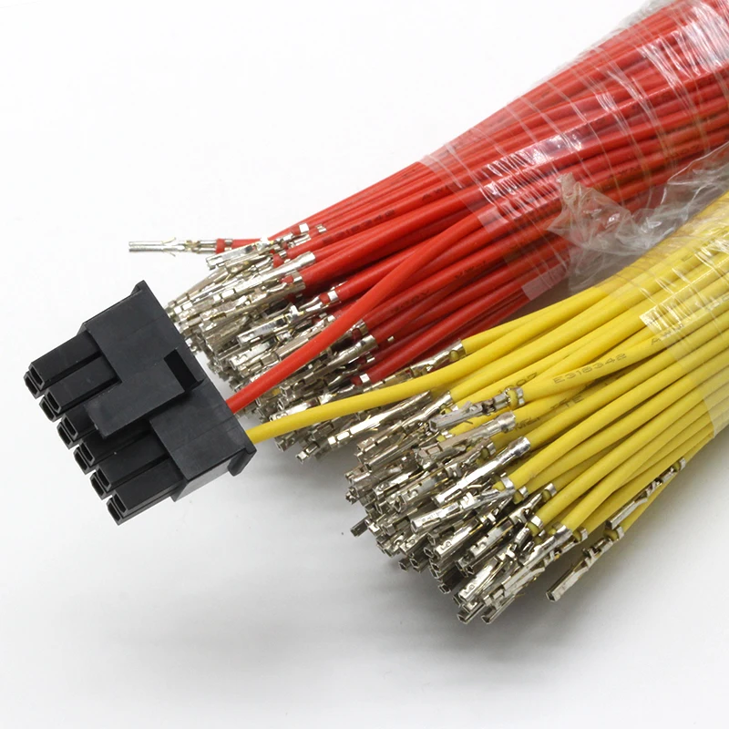 100 шт. Molex 3,0 мм Шаг 5557/5559 женский штырь обжимной с кабелями для мужского корпуса многоцветный 1007 22AWG 30 см одноконцевой