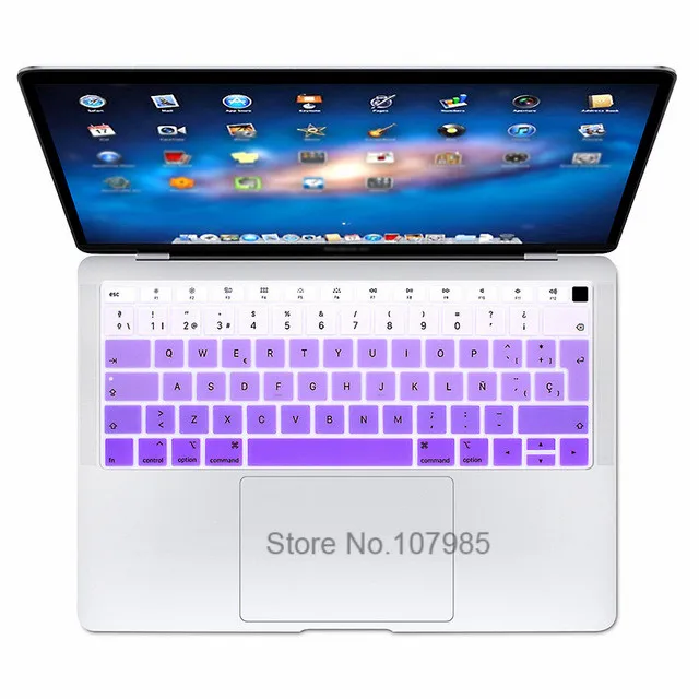 Чехол с испанской клавиатурой для Macbook Air 13 2018 защита от воды и пыли градиентный