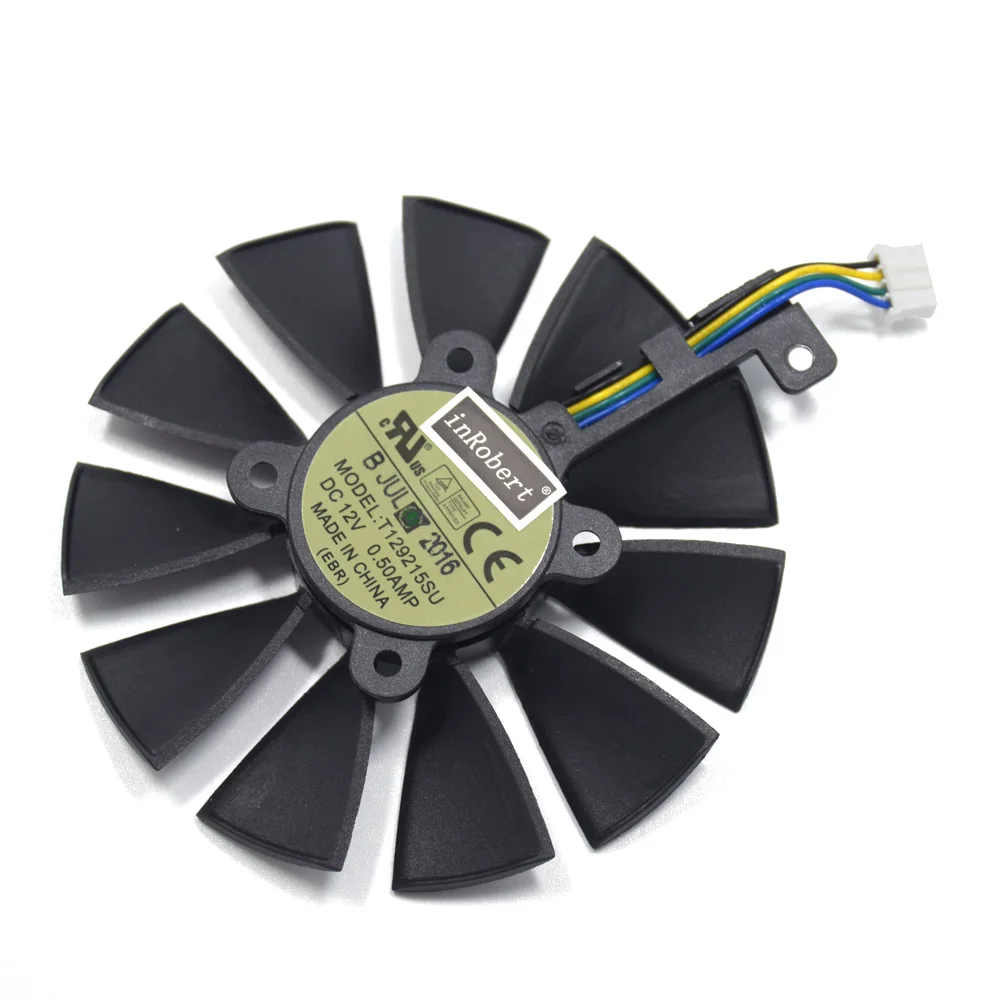 88 мм T129215SU DC 12 В 0.50A кулер вентилятор для ASUS Strix GTX 1050 1060 1070 1080 GTX 970 RX 480 Вентилятор Охлаждения видеокарты