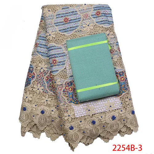 Picture 3 Стиль ткани Анкары с ASO OKE для африканских женщин платье водорастворимый с бусинами и сеткой кружевная ткань из нитей QF2254B-8 - Цвет: Picture 3