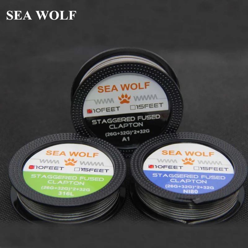 Катушка для нагревательных проводов SEA WOLF NI80 SS316L сплавленная проволока CLAPTON RDA RBA