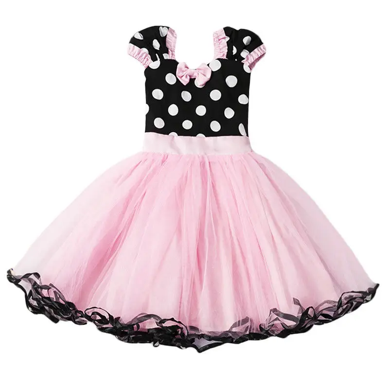 2018 new sweet Child Kids Baby Girls Princess Sleeveless Bowknot Cosplay Party Tulle Tutu Dresses lovely kid dot ball gown dress | Детская