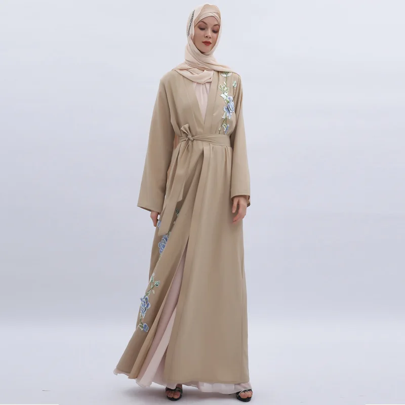 Вышивка абайя Турция мусульманское хиджаб платье кардиган кимоно Абая для