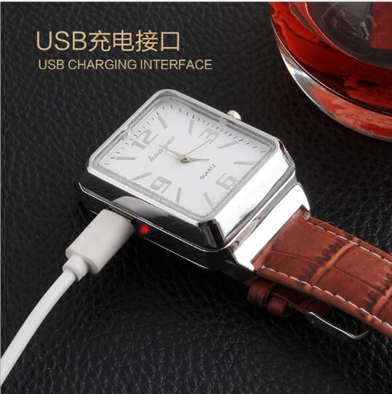 2019 повседневные спортивные часы с зарядкой через USB Мужские кварцевые наручные