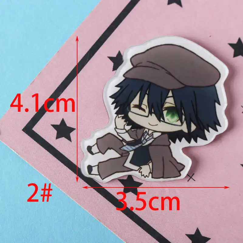 No2 1 шт. микс bungou бродячие собаки мультфильм акриловые значки Kawaii значки на рюкзак Значки для одежды сумки булавка брошь Z68 - Color: No2