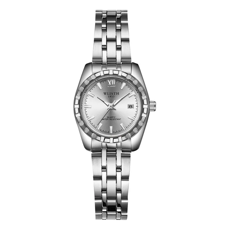 Silver Silver Классические женские часы лучший бренд класса люкс женское платье модные повседневные деловые водонепроницаемые часы кварцевые наручные часы с календарем - Цвет: Silver Silver