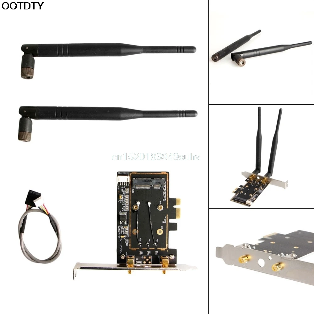 Мини адаптер BCM4352 867 Мбит/с + Bluetooth BT 4 0 802.11AC/BGN PCI E для настольных ПК 1 шт.|Сетевые