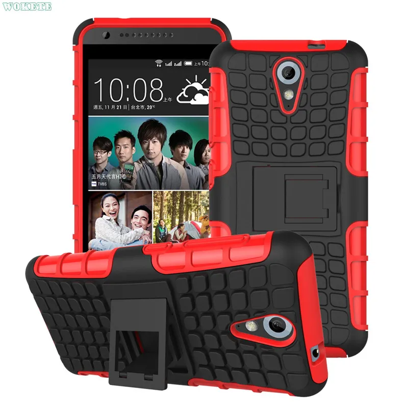 Для HTC 620 Tough Impact Телефон Case Heavy Duty Броня Силиконовый держатель стенд Крышка Htc 620/820