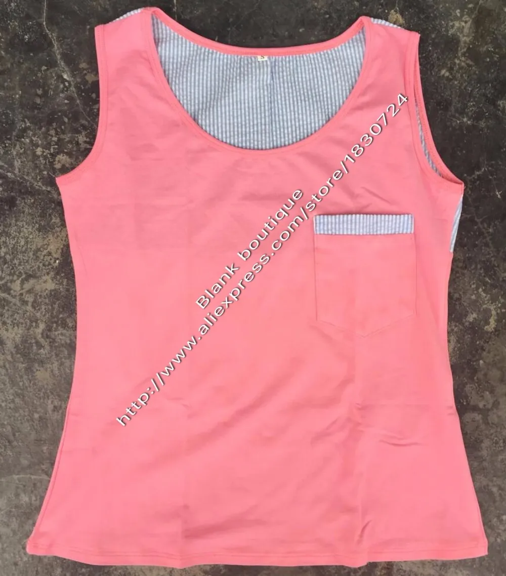 

Monogrammed Seersucker Preppy Tank Monogram knit cotton Blank toddler children kid girls hot sale Seersucker pocket top