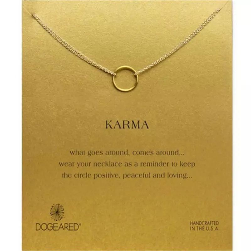 10 Стиль Личности Сверкающие Карма цепочка из сплава ожерелье Золото окунутый