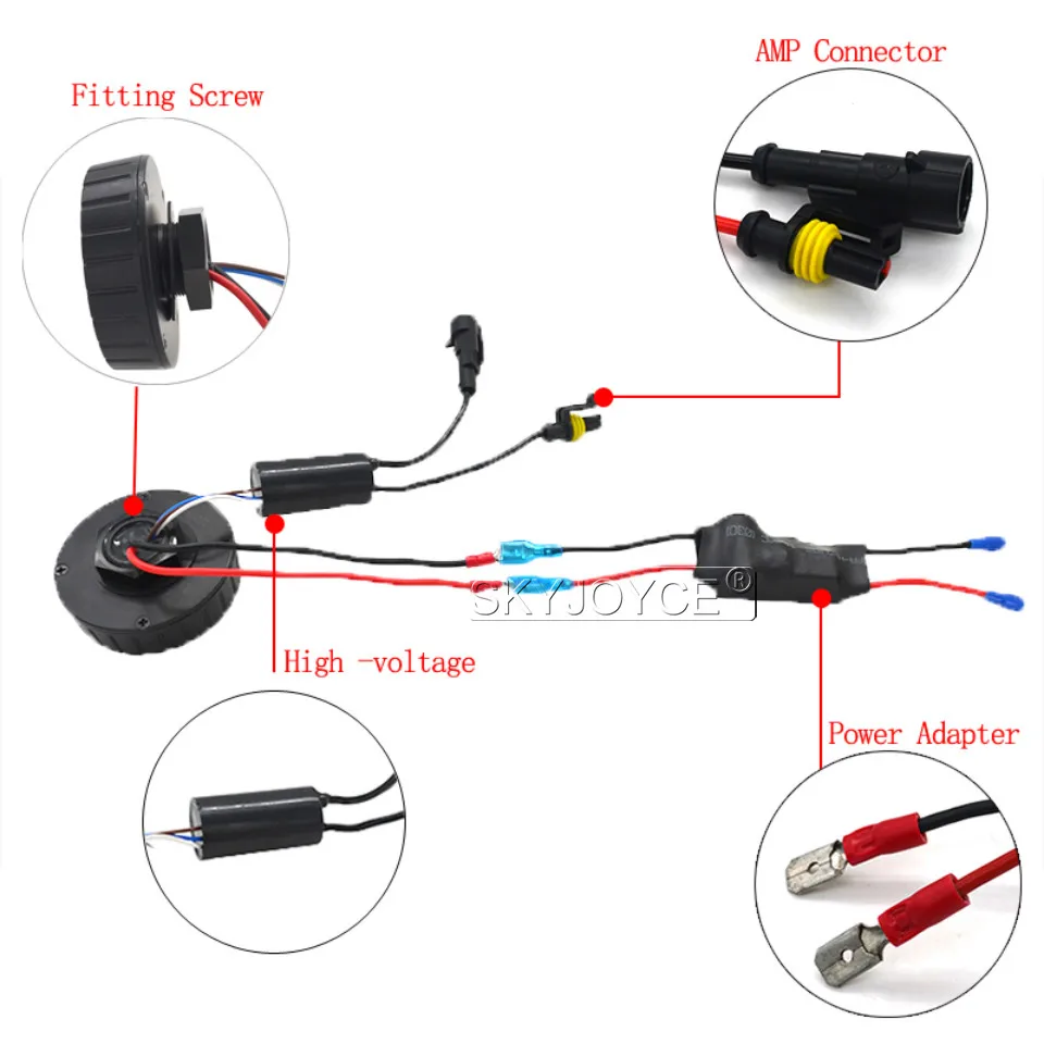 SKYJOYCE AC Canbus 35 Вт H7CR H7C комплект hid круглый Балласт 4300K 8000K 6000K 5000K металлический