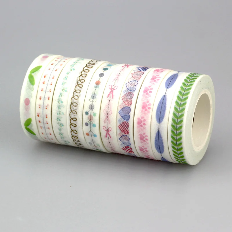 

Mix 2pcs Washi Tape Hearts Leaf Footprint Scrapbooking Paper DIY Sticker Decorative Masking Japanese Adhesive Tape Photo Album