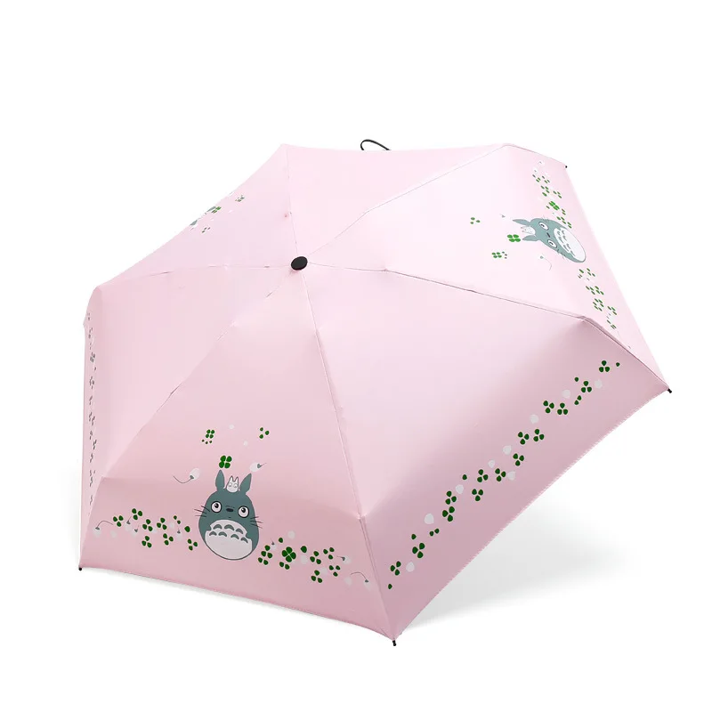 Mini Pocket Umbrella Rain Women Sunny and Rainy Folding Umbrellas For Kids Cartoon Cat Small Phone Parasol Travel | Дом и сад