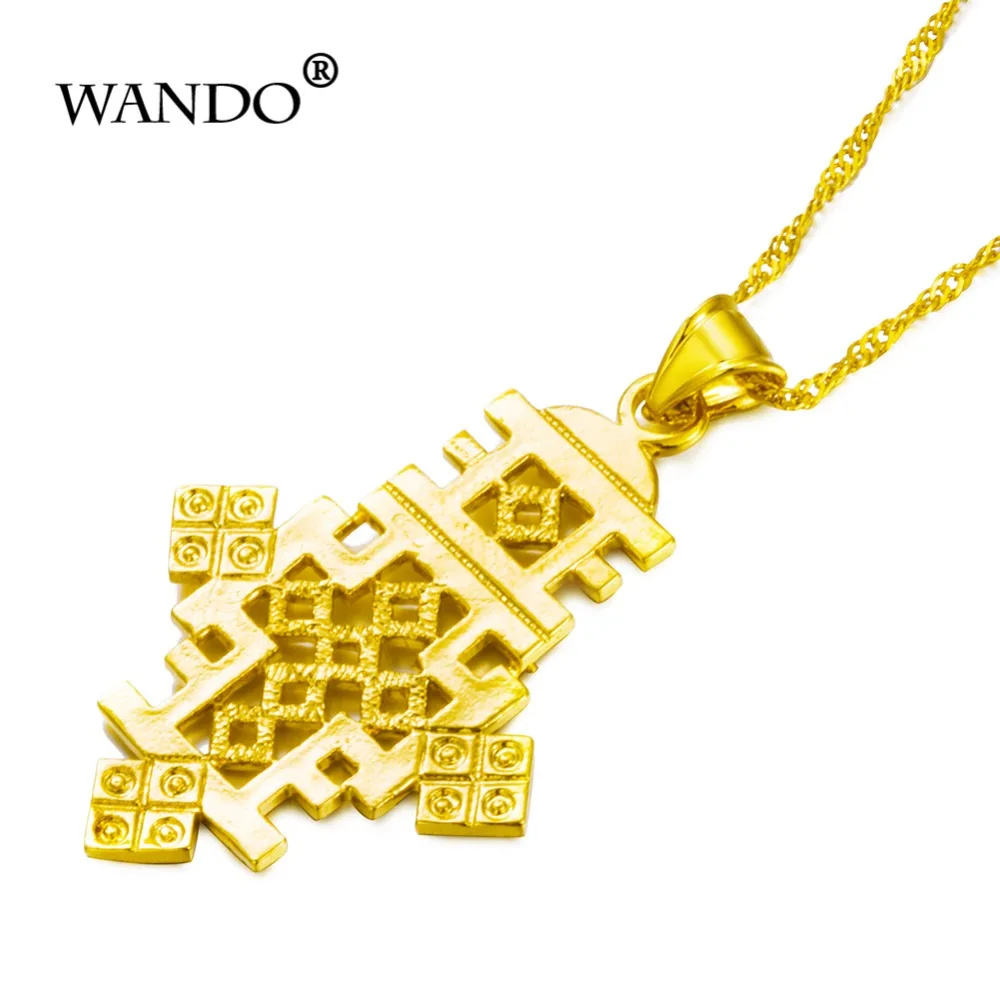 WANDO хип-хоп Эфиопский крест висячие серьги золотого цвета ювелирные изделия для