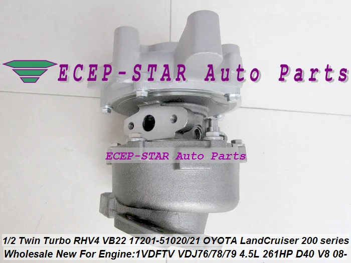 Турбокомпрессор Twin Turbo RHV4 VB22 17201 51020 51021 для TOYOTA Land Cruiser 200 series D 40 V8 1VD FTV VDJ76 VDJ78 VDJ79 4.5L 1