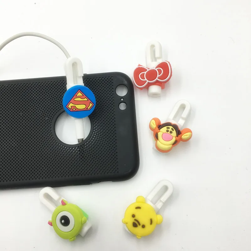 10 шт. милый мультяшный USB кабель защита для наушников проводная заставка