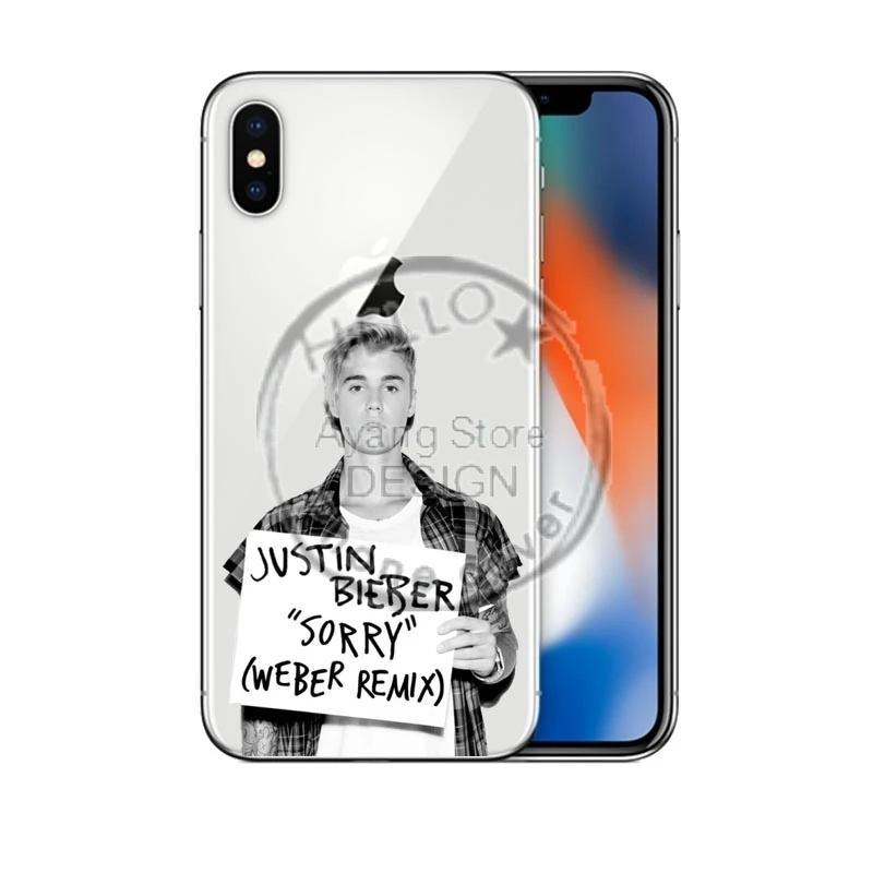 Canadian singer-songwriter Justin bieber transparent soft silicone Phone Case for iPhone X 10 5 5S SE 6 6SPlus 7 7Plus 8 8Plus |
