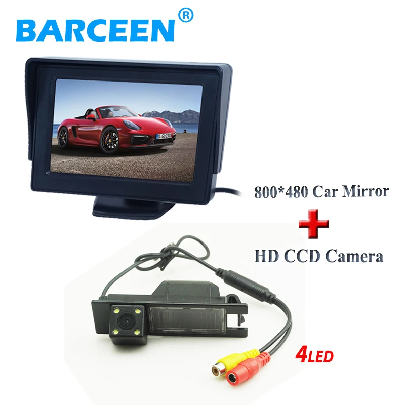 

4.3" TFT car reserve rear monitor hd lcd +4 led car parking camera for Opel Astra H /Corsa D/ Meriva A /Vectra C/Zafira B/FIAT