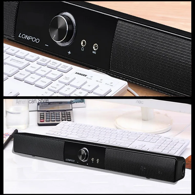 LONPOO портативный Bluetooth динамик USB Саундбар Колонка HIFI 10 Вт усилитель стерео звук