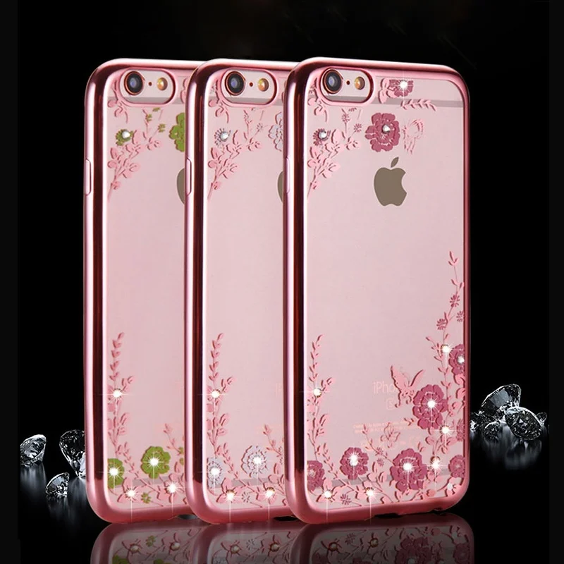Для Samsung J5 J7 2016 J3 Pro Prime Secret Garden Покрытие мягким TPU Чехол Блистательный алмазный цветок на задней крышке.
