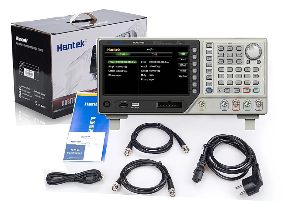 

Hantek HDG2062B/HDG2082B/HDG2102B 2-канальный 6-битный генератор сигналов DDS 250 Мвыб./с 64 м с генератором произвольной формы сигнала