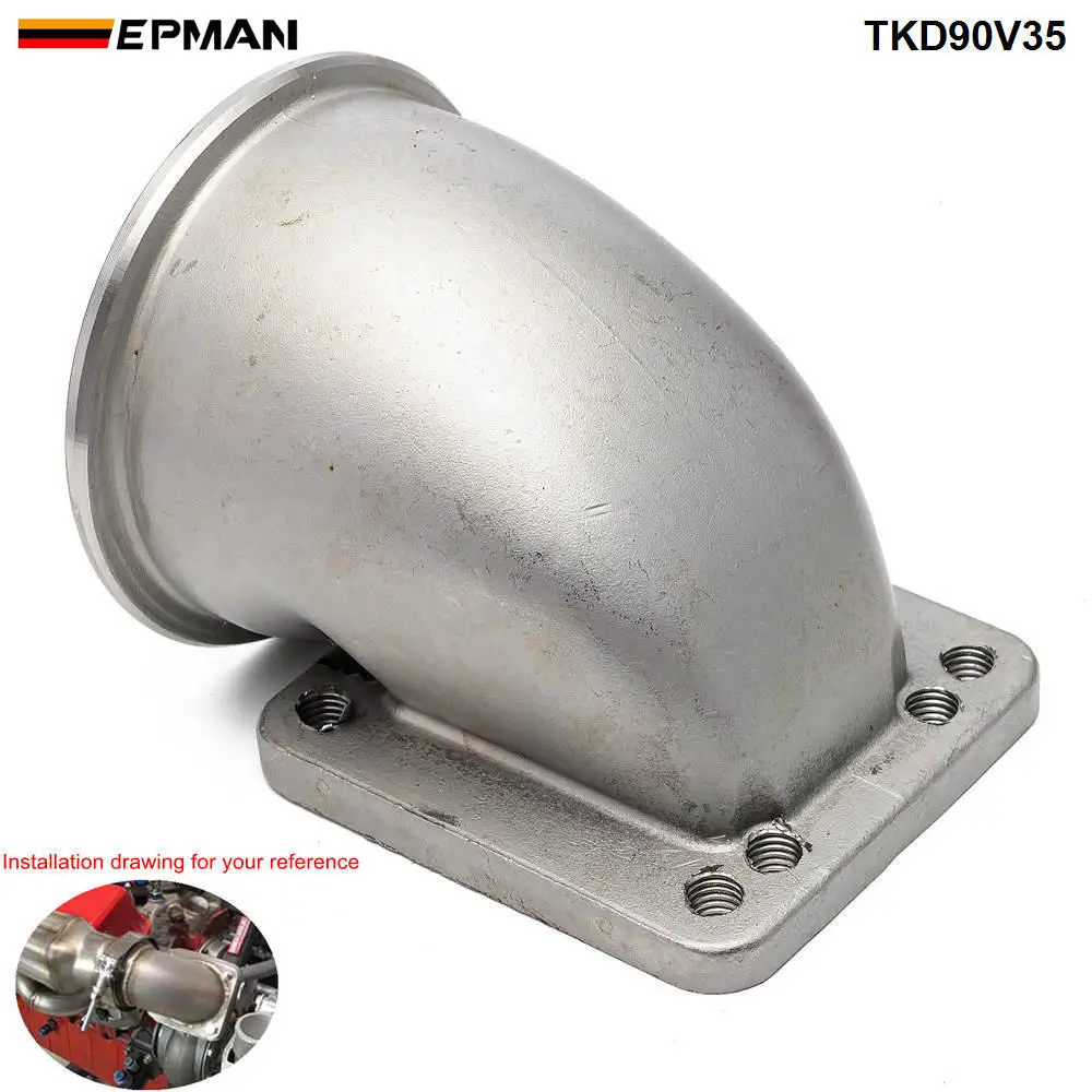 1 компл. 3 5 &quotVband 90 градусов для модели&quot Cast Turbo &quotлокоть адаптер фланец SS304 + зажим