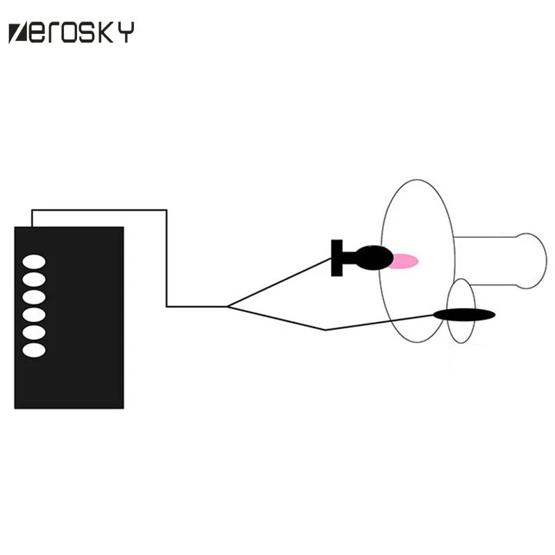 Zerosky эротические игрушки огромная Анальная влагалищная пробка электрошоковый