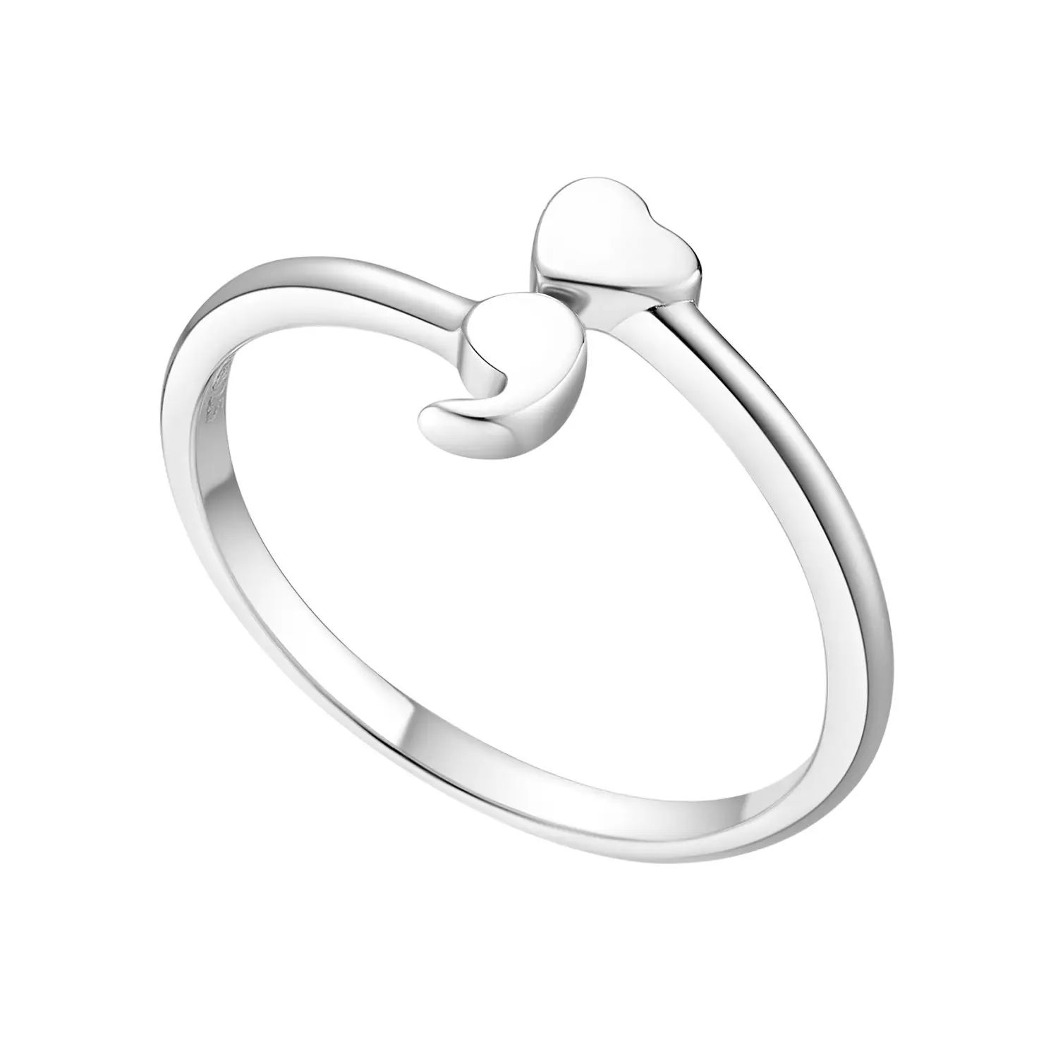 Heart Semicolon Ring 925 Sterling Silver Support Awareness for Suicide and Depression Jewelry YLQ0500 | Украшения и аксессуары