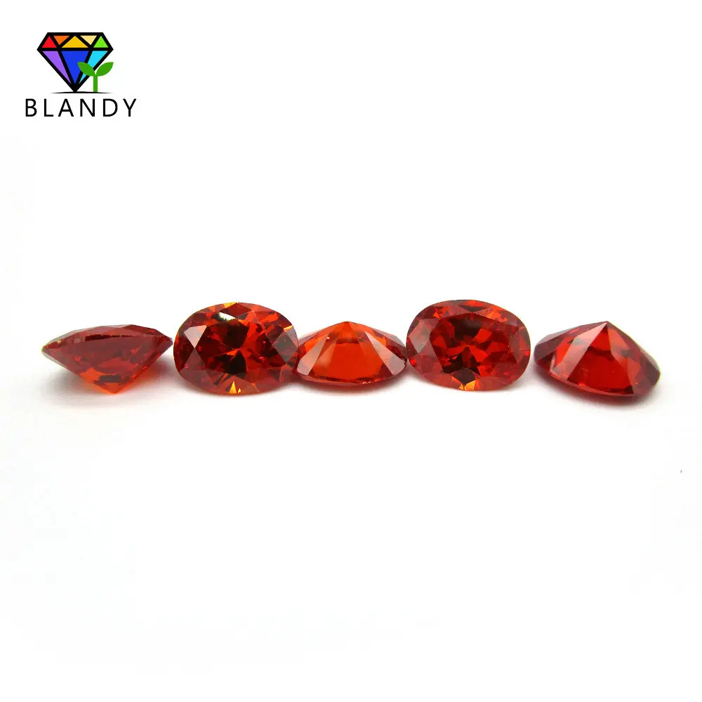 

Hot Sale Cubic Zirconia 2x3~13x18mm 5A Oval Shape Brilliant Cut Orange Loose CZ Stone Synthetic Gems For Jewellery