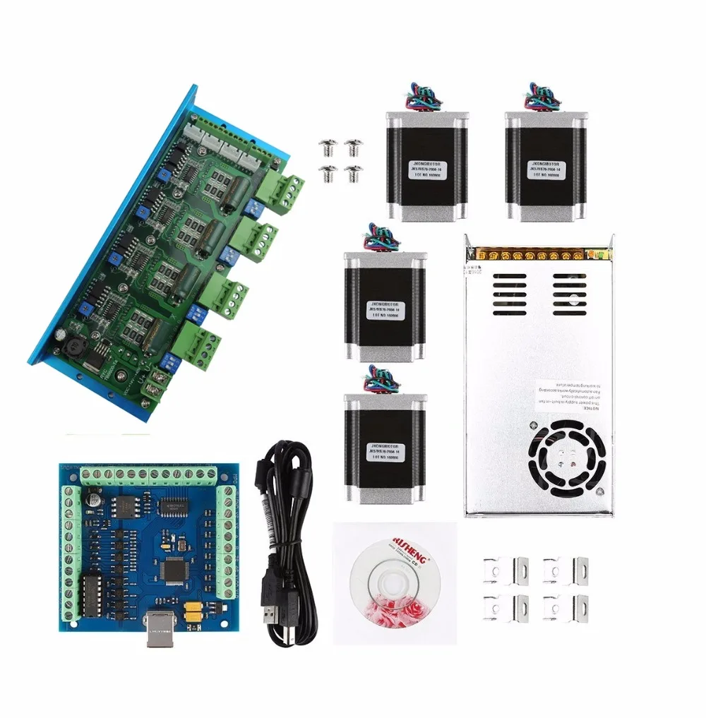 4 осевой комплект mach3 CNC USB TB6600 Драйвер шагового двигателя + карта контроллера 100