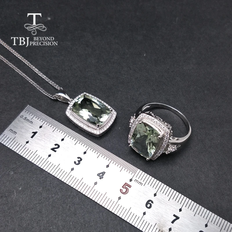 Женский комплект украшений TBJ большой кулон и кольцо из серебра 925 пробы с