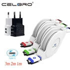 Длинный Usb-кабель типа C, 123 м, Выдвижной Usb-кабель 3 м, Usbc кабель типа C для Samsung Galaxy S20 Ultra Plus S20 + A3 A5 A7 2017