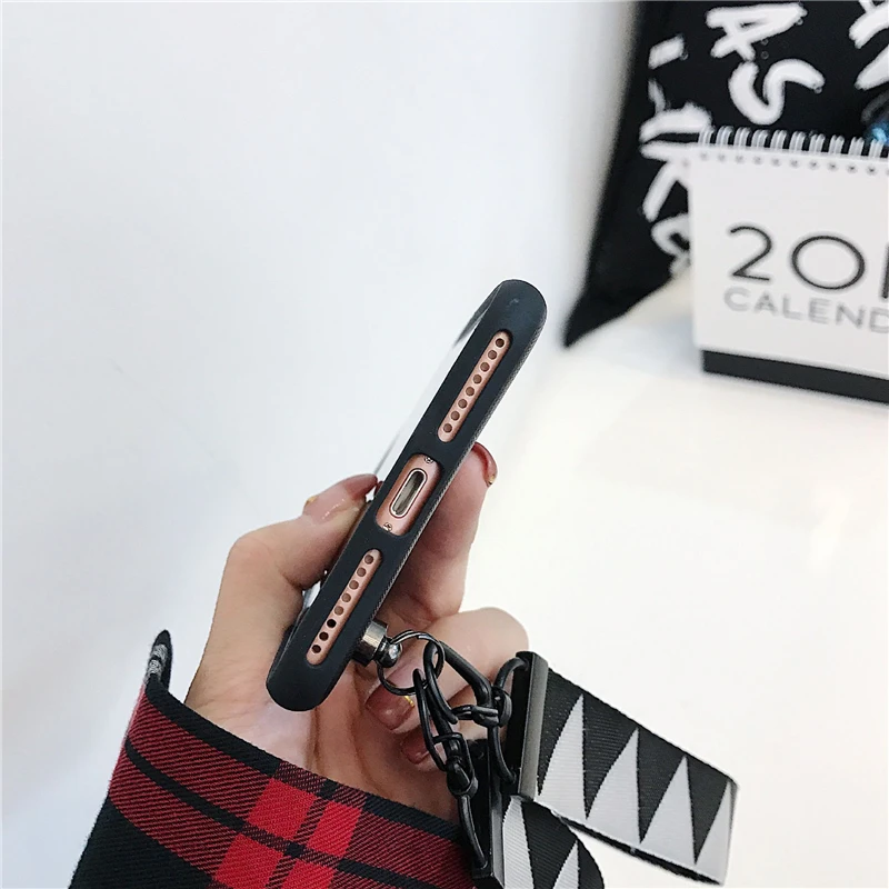 WTSZKL cartoon cute Snoopy with lanyard phone case for iPhone X XS MAX XR drop protection cover 8 7 6 6s Plus |