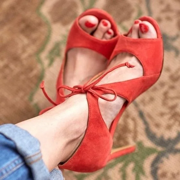 red Новые женские босоножки новые летние популярные женские с открытым носком босоножки на высоком каблуке Женская обувь в римском стиле - Цвет: red