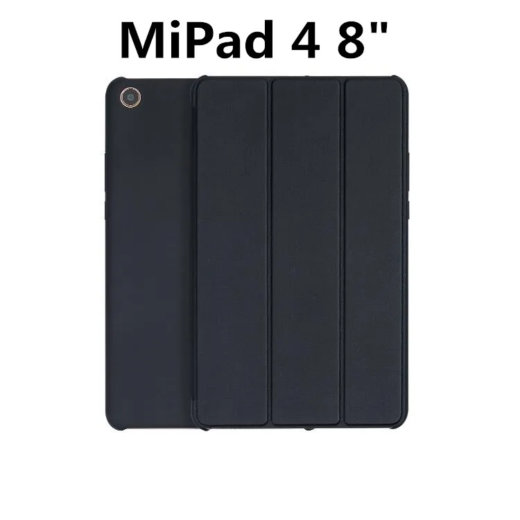 Смарт Wake-Sleep Xiao mi Pad 4 8 mi pad4 Plus 10 чехол из искусственной кожи Тонкий флип Xiao mi pad 4 8. 0 10,1 дюймов чехол+ стеклянная пленка - Цвет: BlackMipad4