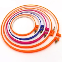 5pcs plastic frame embroidery hoop ring cross stitch frame embroidery round loop hand stich hoop diy household craft sewing tool