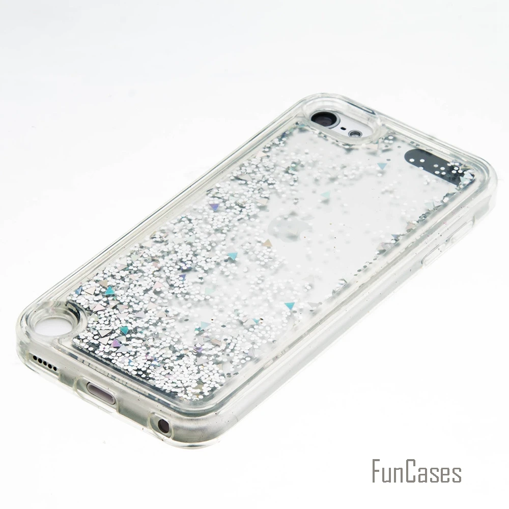 Coque Bling Love Heart Stars Мягкий ТПУ чехол для телефона Apple iPod Touch 5 Funda Quicksand сотовый Чехол