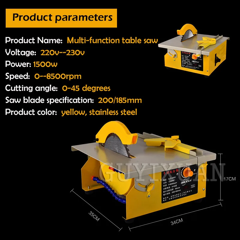 

GUYX Multi-function table saw Cutting Machine Bench polishing machine Engraving / polishing / beveling machine polishing