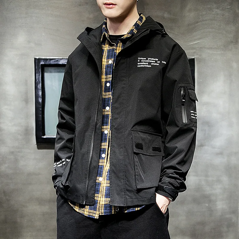 FALIZA, новинка, высокое качество, мужская повседневная куртка с капюшоном, модная мужская куртка пилота, весна-осень, мужская бейсбольная куртка на молнии с карманом, J100