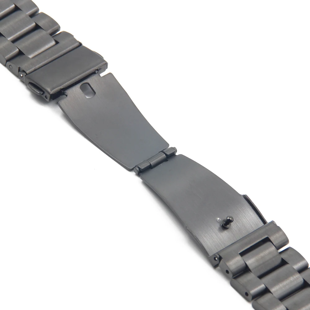 Stainless Steel Watch Band 20mm for Garmin Vivomove Folding Clasp Strap Quick Release Loop Belt Bracelet Black Silver + Tool