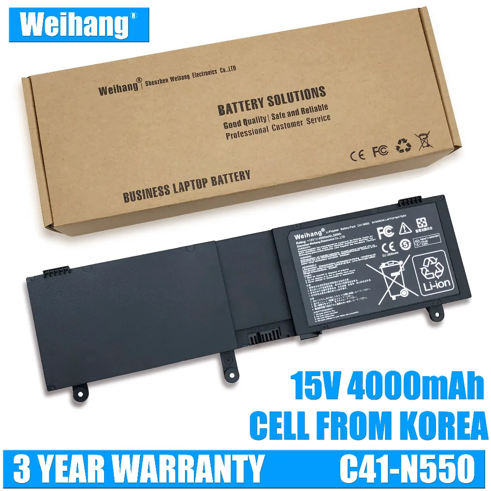Корейский аккумулятор Weihang для ноутбука ASUS N550 N550J N550JA N550JV N550JK Q550L Q550LF G550 G550J ROG