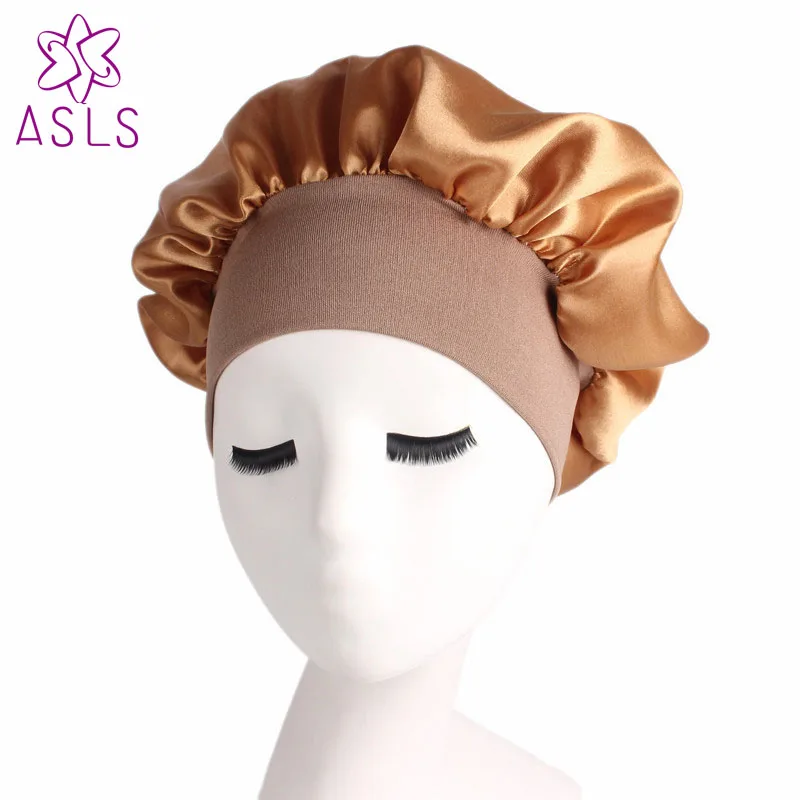 Новая модная женская шапочка для сна Атласная |