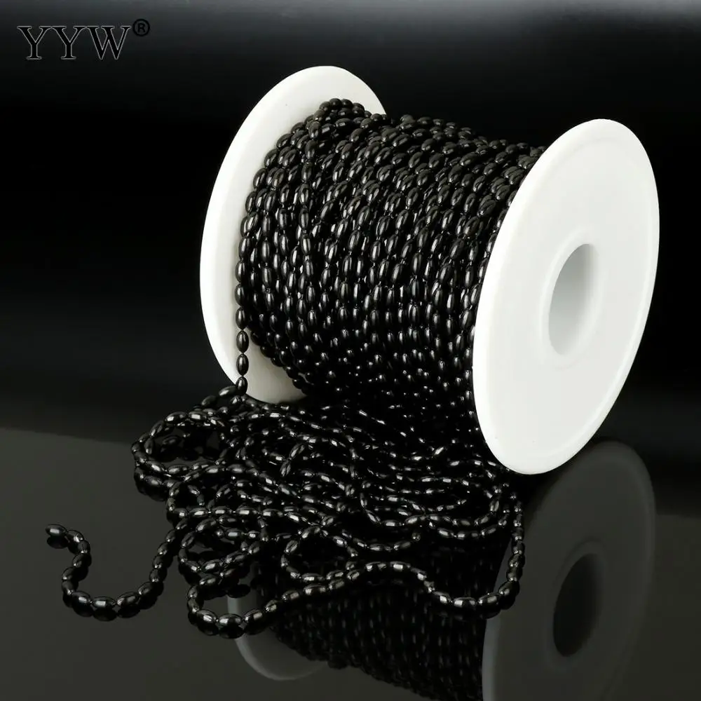 

Stainless Steel Jewelry Chain Oval Beads Chain Black Plated High Quality Jewelry Accessories Approx 20m/Spool Wholesale Discount
