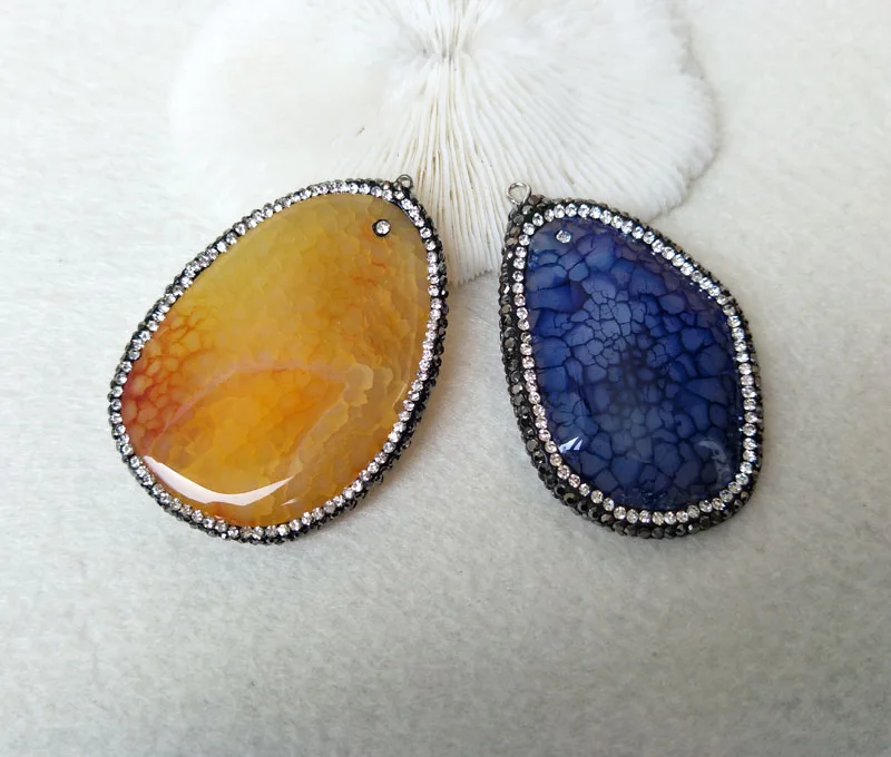 5 шт. Натуральный Druzy agat e камень кварц ломтик кулон ювелирные изделия Шарм