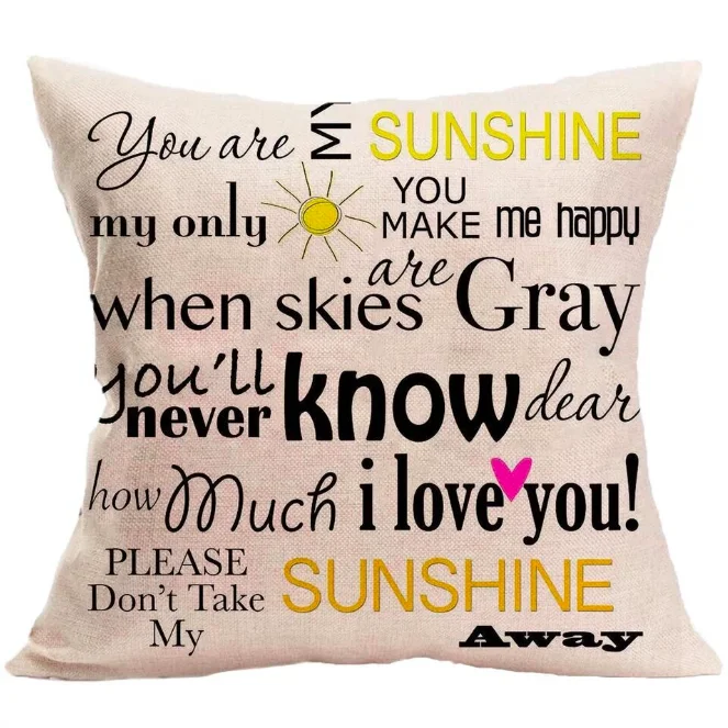 You Are My Sunshine наволочка для тела льняная кровать подушки путешествий чехол дивана