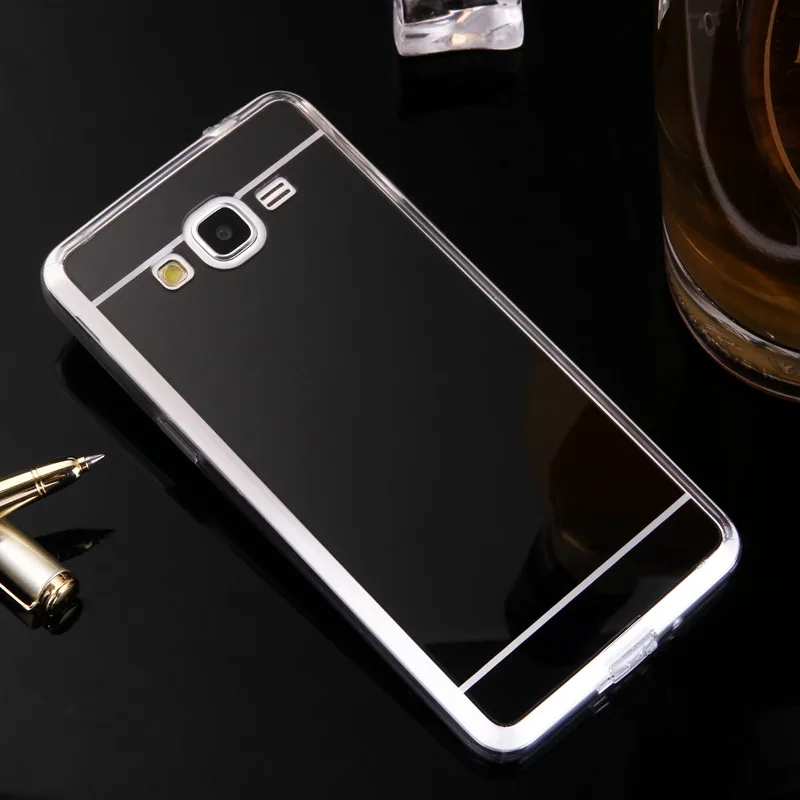 Для samsung Galaxy J2 премьер Роскошные золотое покрытие ТПУ Зеркало чехол для Grand Prime