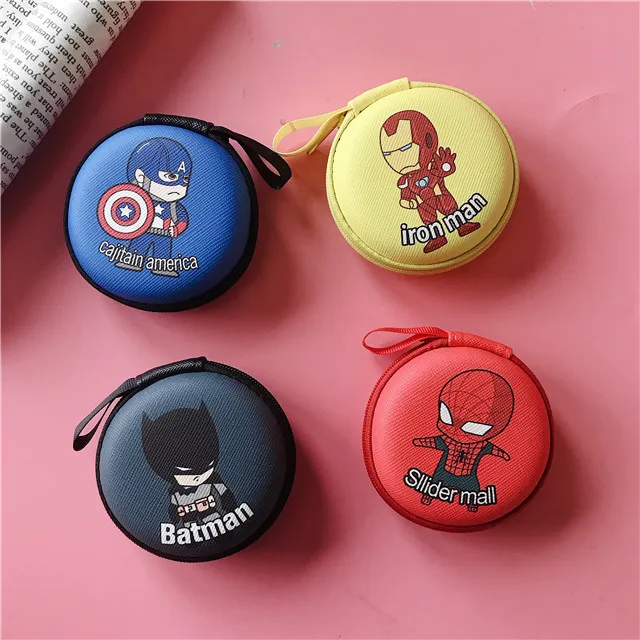 Мстители Marvel Melody Сейлор Мун Улица Сезам узор наушники USB кабель коробка для хранения сумка на молнии 7,5 см* 7,5 см
